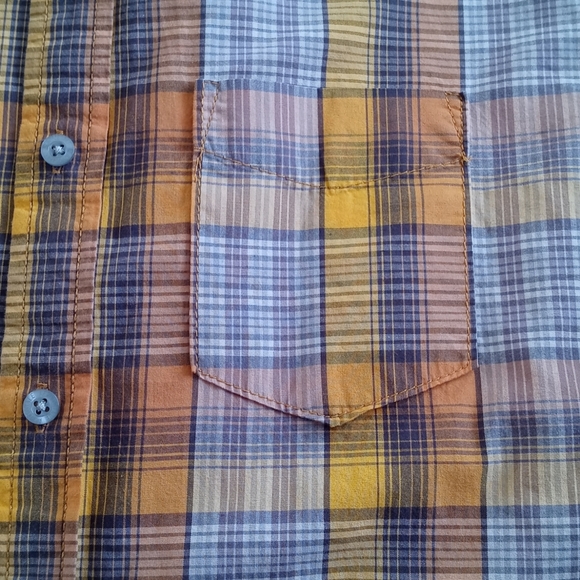 AÉROPOSTALE MEN'S YELLOW PLAID LONG SLEEVE BUTTON UP RELAXED SHIRT.SIZE S/P - Picture 10 of 10